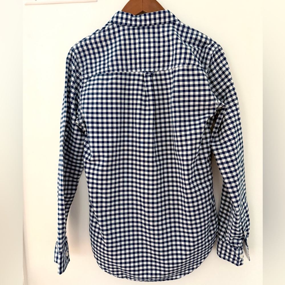 Gilly Hicks Plaid Shirt Button Down Front Navy Blue & White Checkered Size XS - Picture 7 of 17